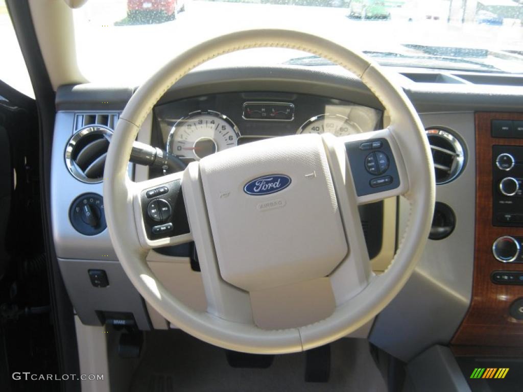 2008 Ford Expedition EL Eddie Bauer Camel Steering Wheel Photo #48102342