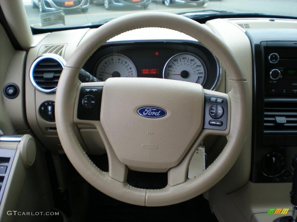 2008 Ford Explorer Sport Trac Limited 4x4 Camel Steering Wheel Photo #48103104