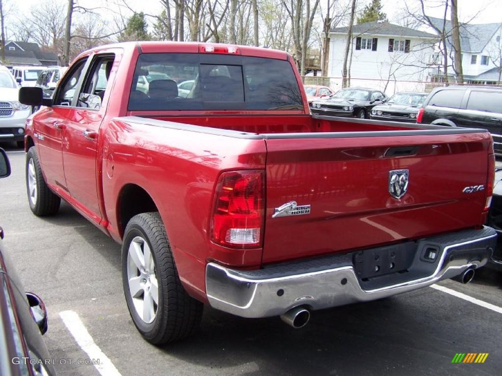 2009 Ram 1500 Big Horn Edition Crew Cab 4x4 - Inferno Red Crystal Pearl / Dark Slate/Medium Graystone photo #3