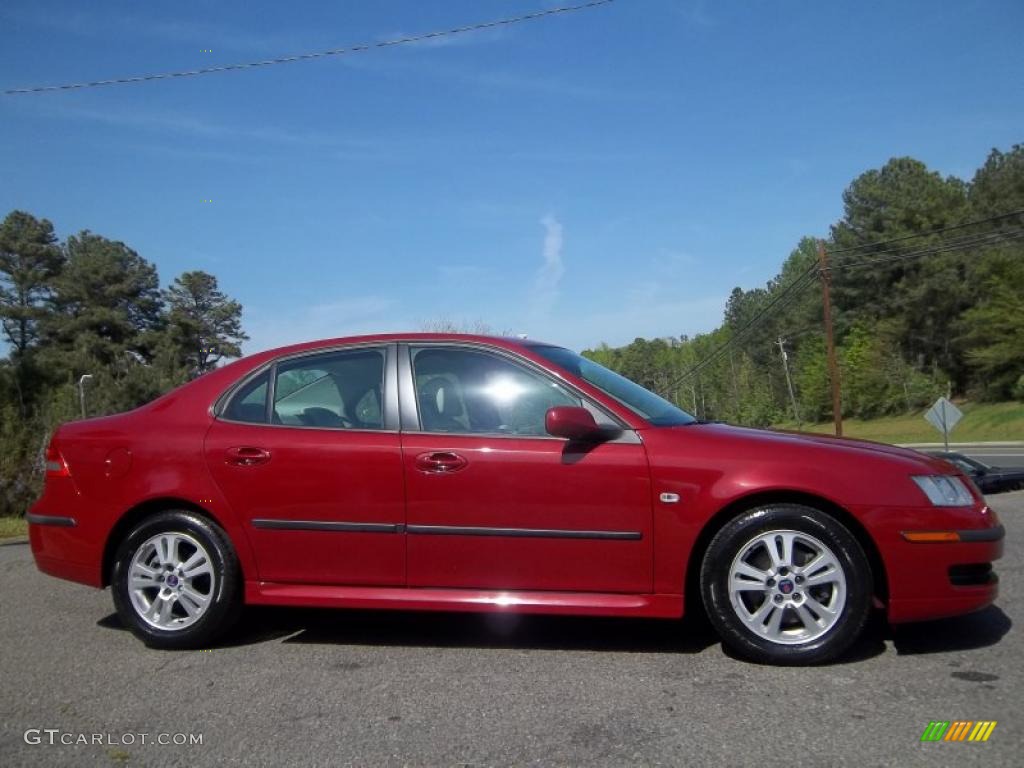 2007 9-3 2.0T Sport Sedan - Laser Red / Parchment photo #1