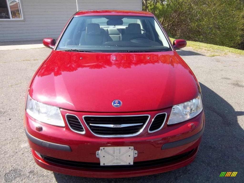 2007 9-3 2.0T Sport Sedan - Laser Red / Parchment photo #2