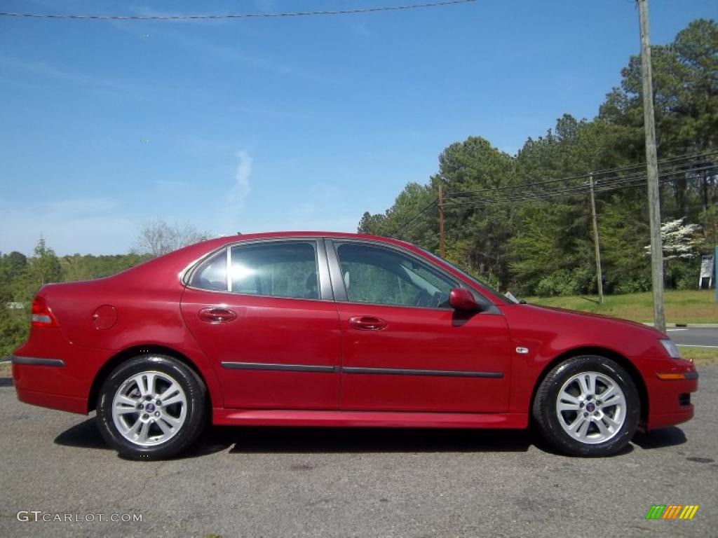 2007 9-3 2.0T Sport Sedan - Laser Red / Parchment photo #3