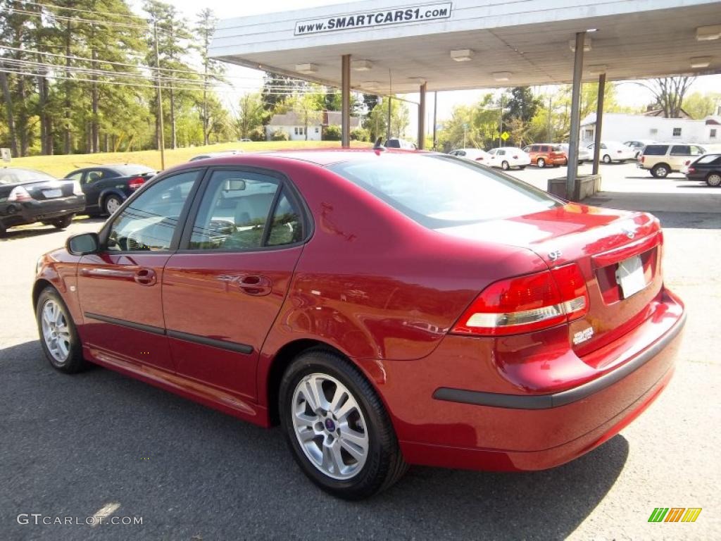 2007 9-3 2.0T Sport Sedan - Laser Red / Parchment photo #6