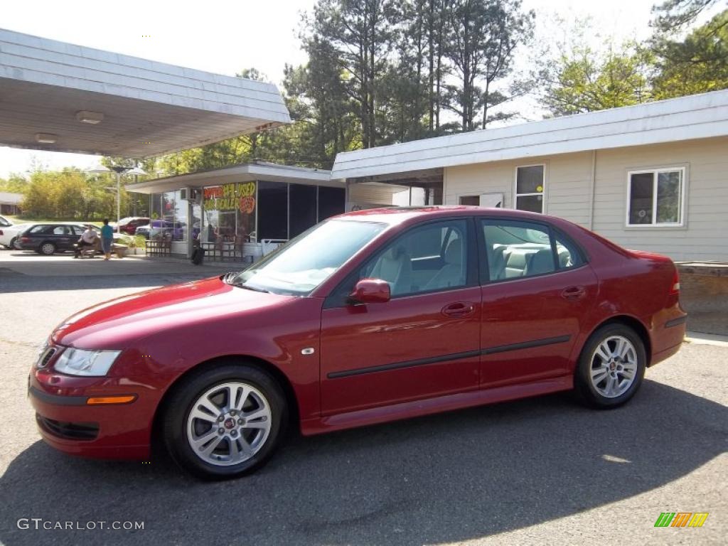 2007 9-3 2.0T Sport Sedan - Laser Red / Parchment photo #8