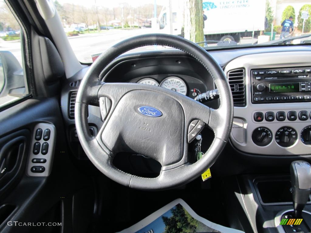 2005 Ford Escape Limited 4WD Ebony Black Steering Wheel Photo #48108660