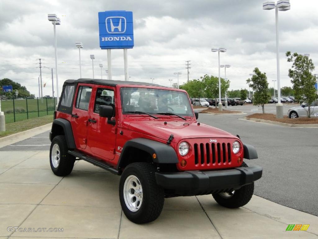Flame Red 2008 Jeep Wrangler Unlimited X 4x4 Exterior Photo #48109173