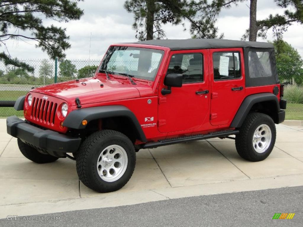 2008 Wrangler Unlimited X 4x4 - Flame Red / Dark Slate Gray/Med Slate Gray photo #11