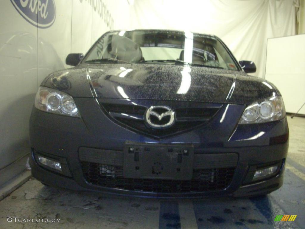 2008 MAZDA3 s Grand Touring Sedan - Stormy Blue Mica / Black photo #3