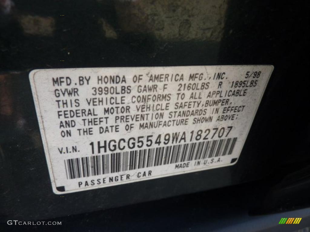 1998 Accord LX Sedan - Dark Emerald Pearl / Ivory photo #14