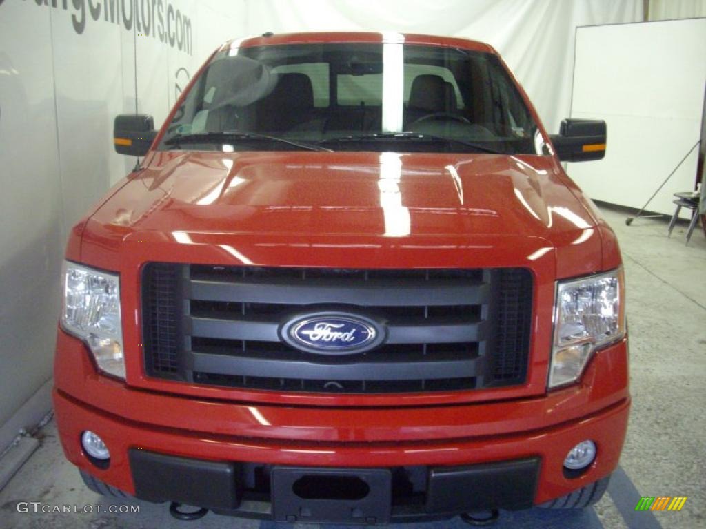 2010 F150 FX4 SuperCab 4x4 - Vermillion Red / Black photo #2