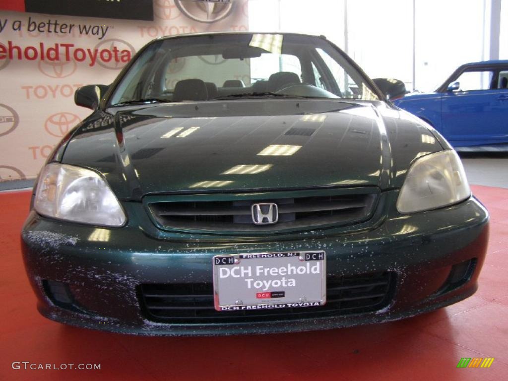 2000 Civic EX Coupe - Clover Green Pearl / Gray photo #2