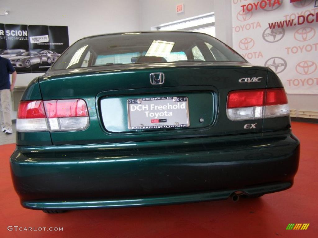 2000 Civic EX Coupe - Clover Green Pearl / Gray photo #7