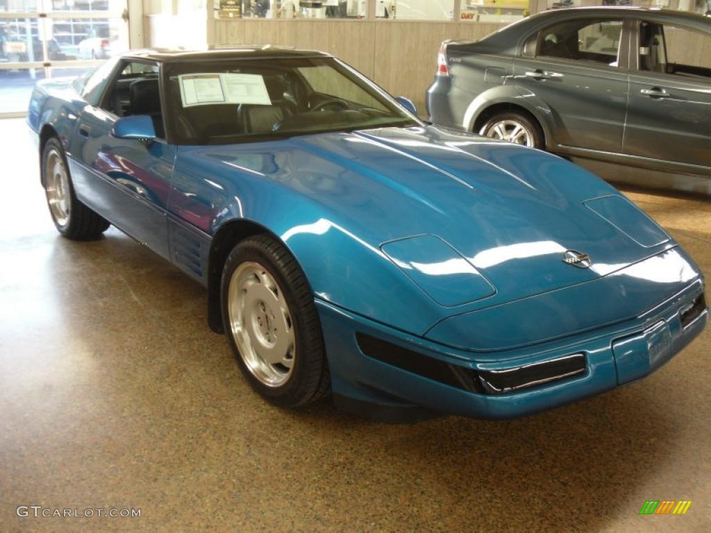 1992 Corvette Coupe - Medium Quasar Blue Metallic / Black photo #2