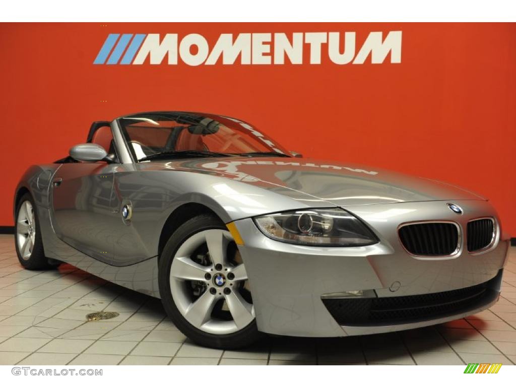 2006 Z4 3.0i Roadster - Silver Grey Metallic / Dream Red photo #1