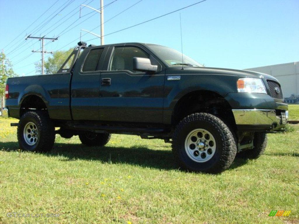 2005 F150 XLT SuperCab 4x4 - Aspen Green Metallic / Tan photo #2