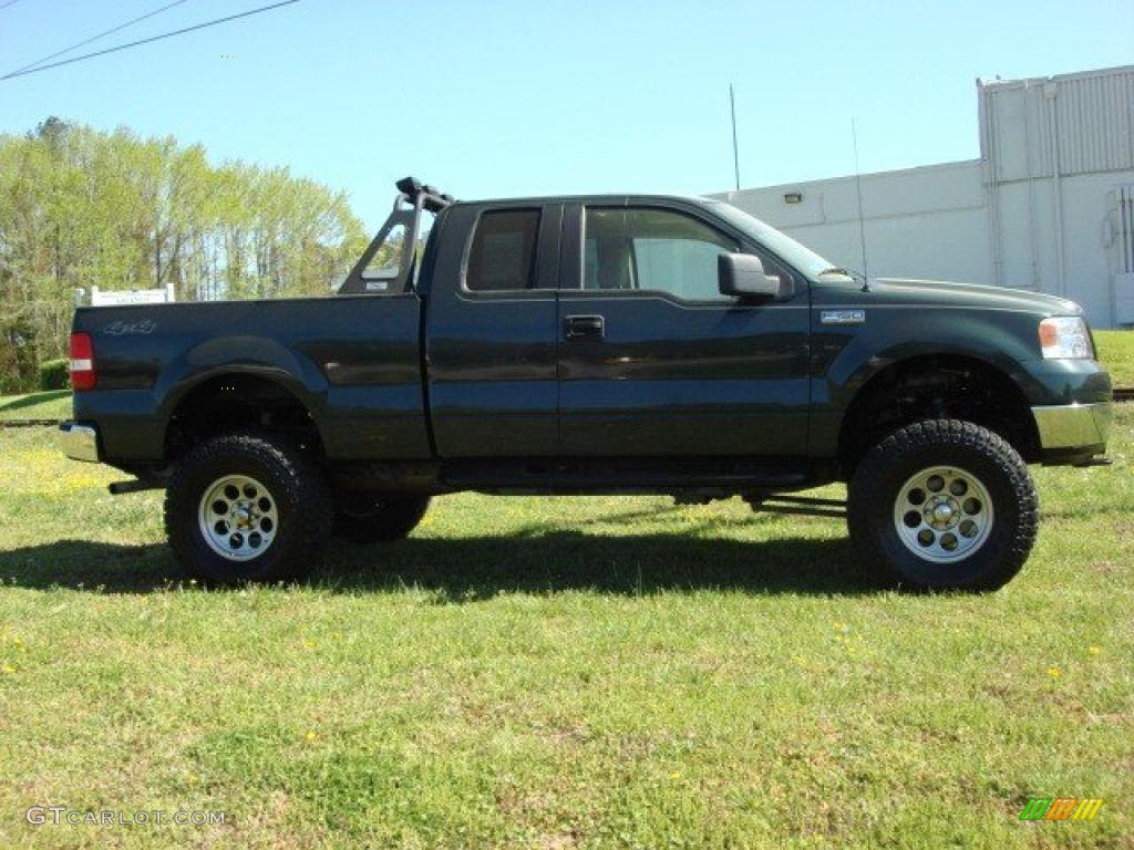 2005 F150 XLT SuperCab 4x4 - Aspen Green Metallic / Tan photo #3