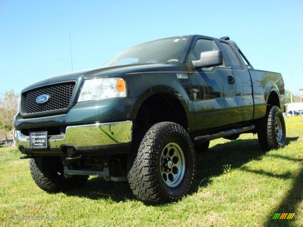 2005 F150 XLT SuperCab 4x4 - Aspen Green Metallic / Tan photo #7