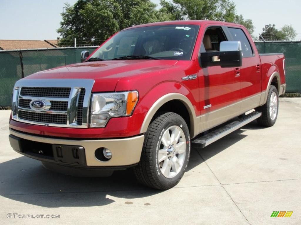 2011 F150 Lariat SuperCrew - Red Candy Metallic / Pale Adobe photo #7