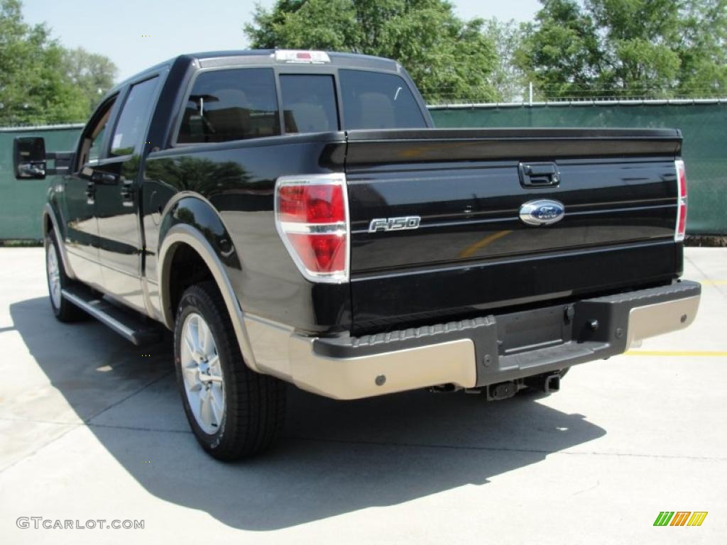 2011 F150 Lariat SuperCrew - Tuxedo Black Metallic / Pale Adobe photo #5