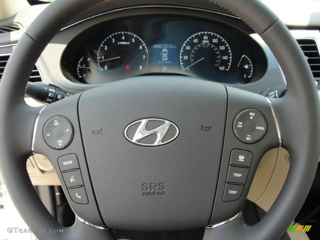 2011 Hyundai Genesis 3.8 Sedan Cashmere Steering Wheel Photo #48133181