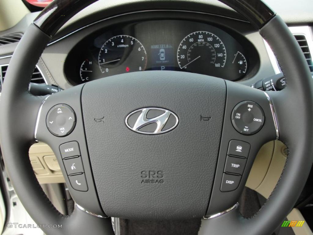 2011 Hyundai Genesis 4.6 Sedan Cashmere Steering Wheel Photo #48133760