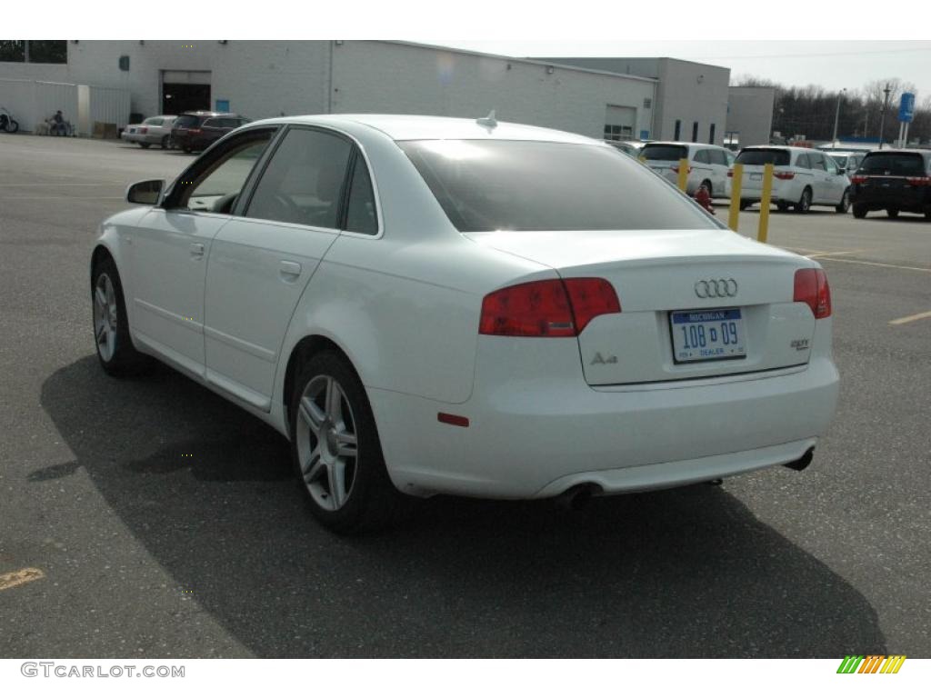 2008 A4 2.0T quattro S-Line Sedan - Ibis White / Black photo #6