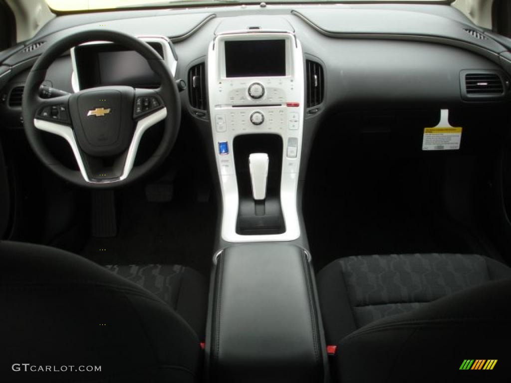 2011 Chevrolet Volt Hatchback Jet Black/Ceramic White Dashboard Photo #48135140