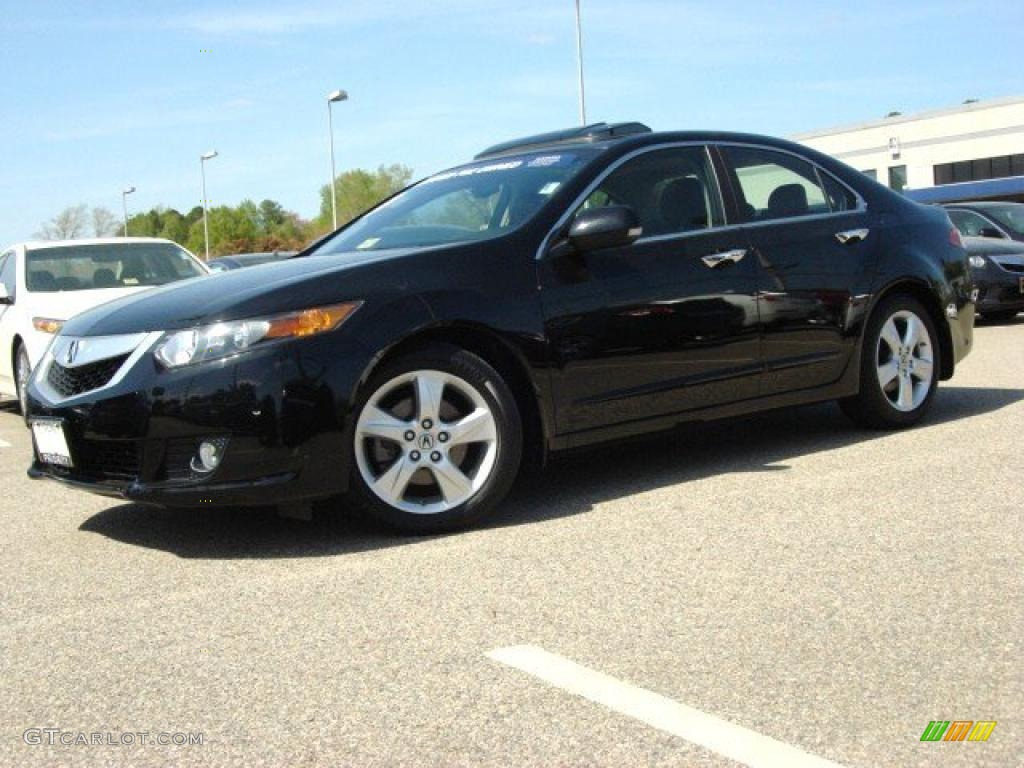Crystal Black Pearl 2009 Acura TSX Sedan Exterior Photo #48136671