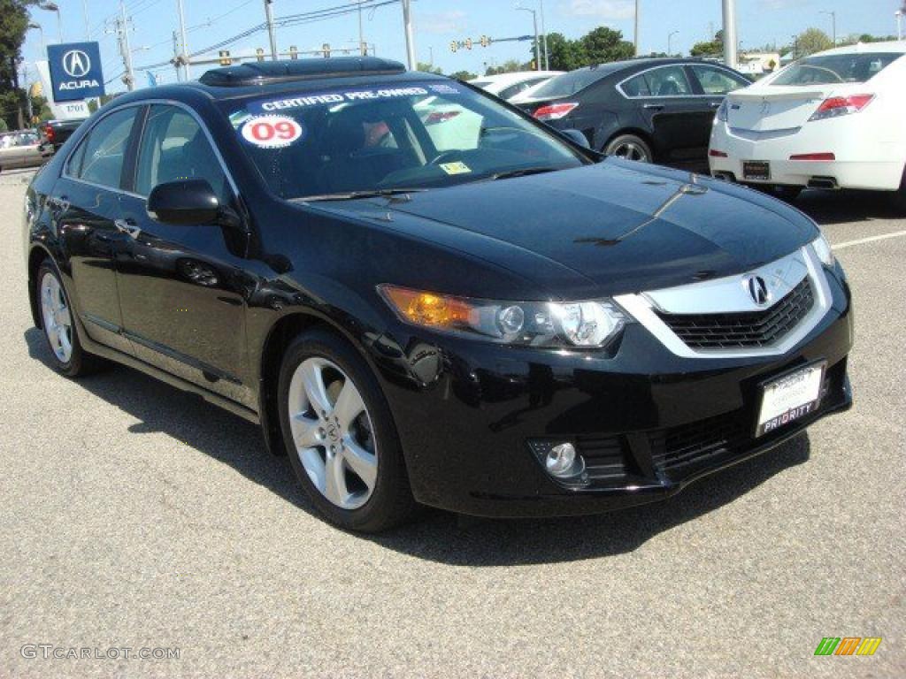 Crystal Black Pearl 2009 Acura TSX Sedan Exterior Photo #48136746