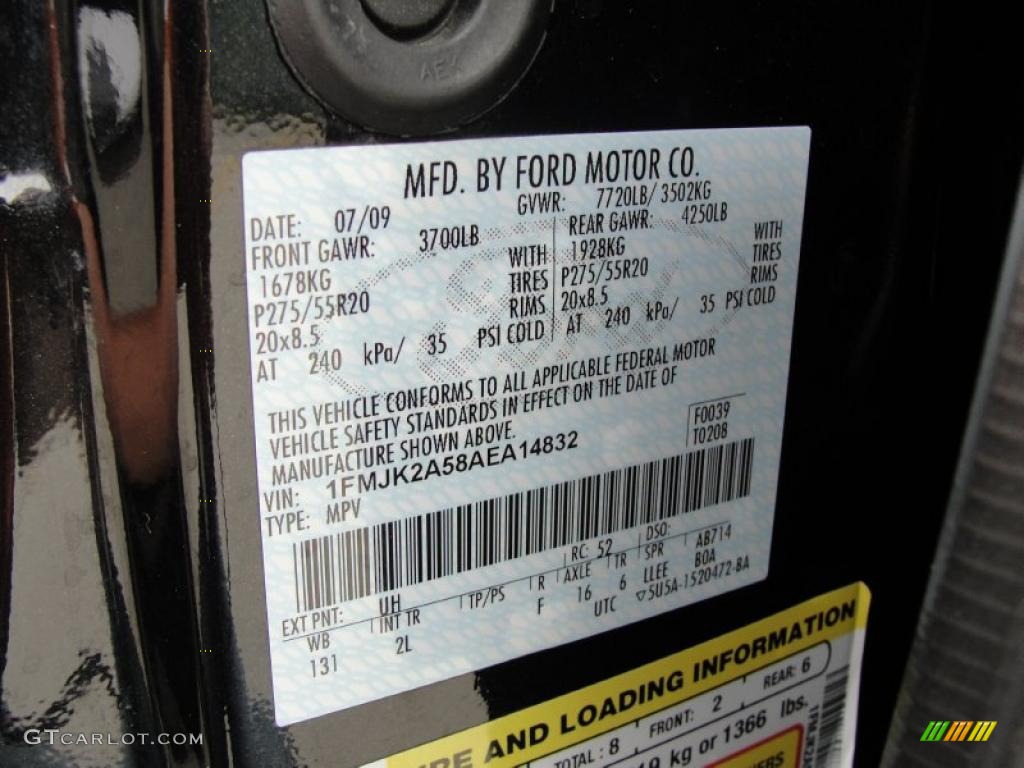 2010 Expedition Color Code UH for Tuxedo Black Photo #48139791
