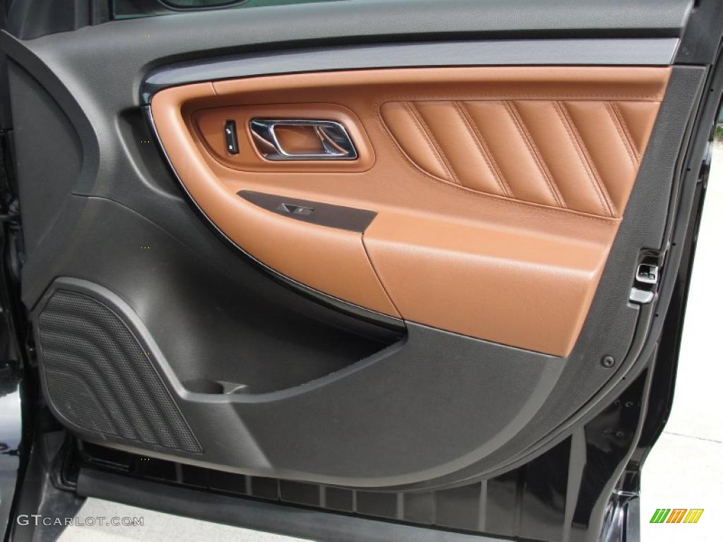 2010 Ford Taurus SHO AWD Charcoal Black/Umber Brown Door Panel Photo #48140205
