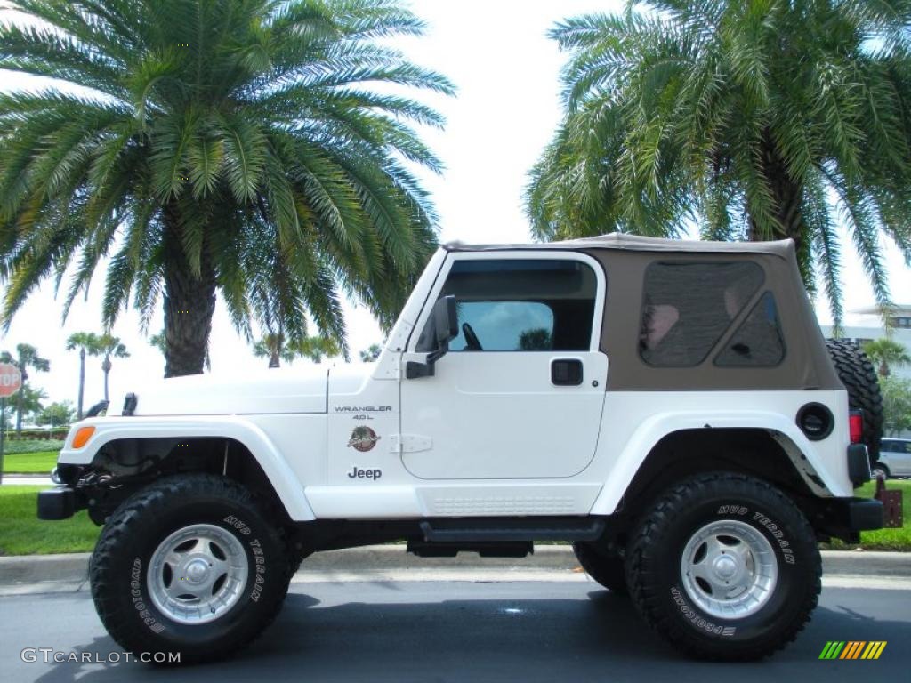 Stone White 2001 Jeep Wrangler Sahara 4x4 Exterior Photo #48140229