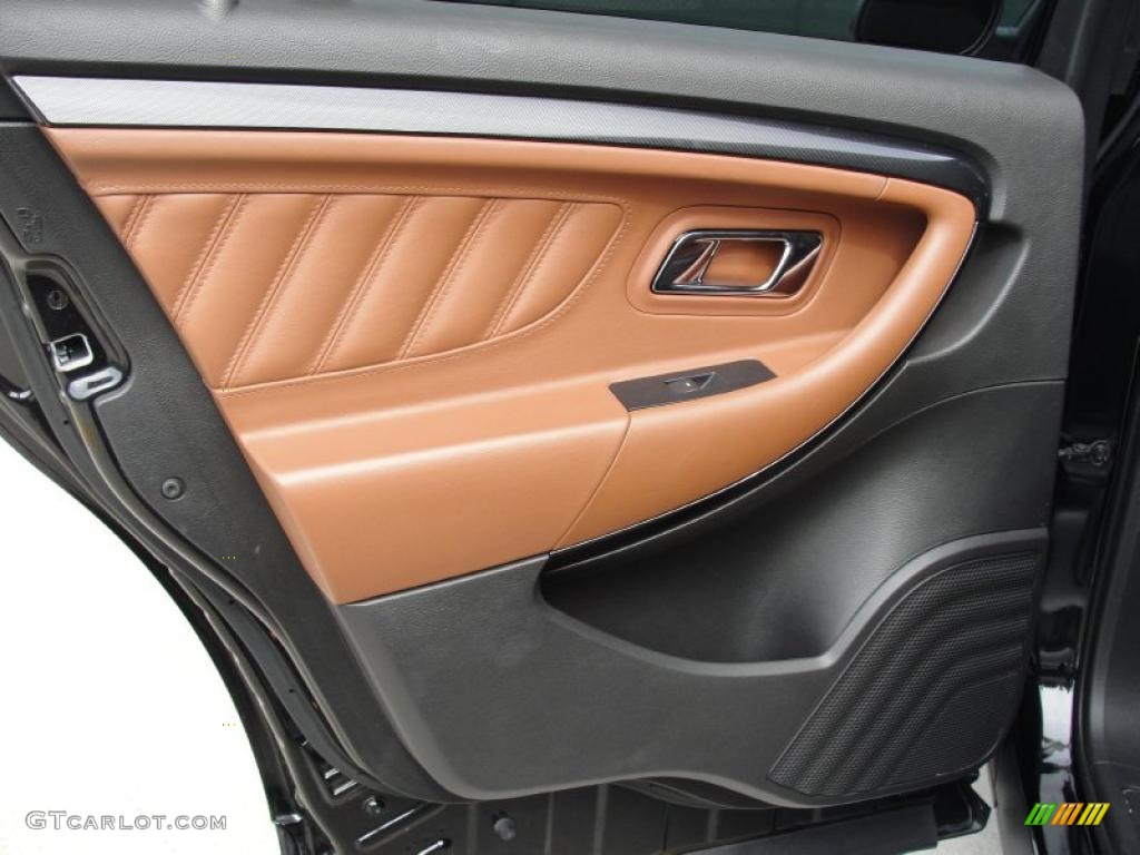 2010 Ford Taurus SHO AWD Charcoal Black/Umber Brown Door Panel Photo #48140295