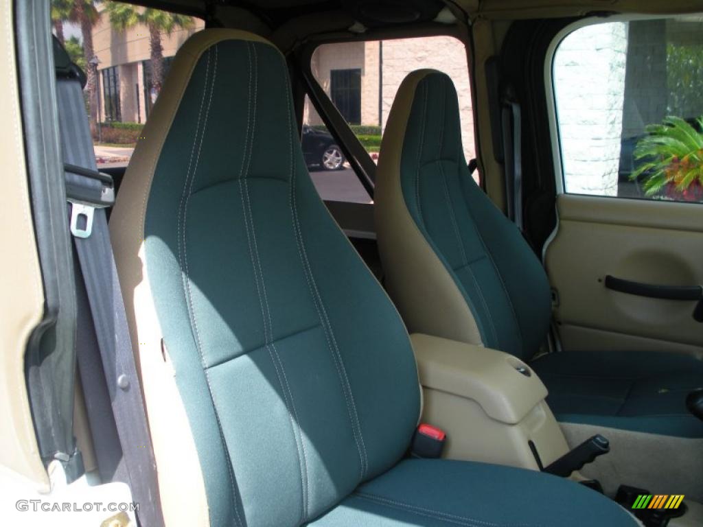 Camel/Dark Green Interior 2001 Jeep Wrangler Sahara 4x4 Photo #48140430