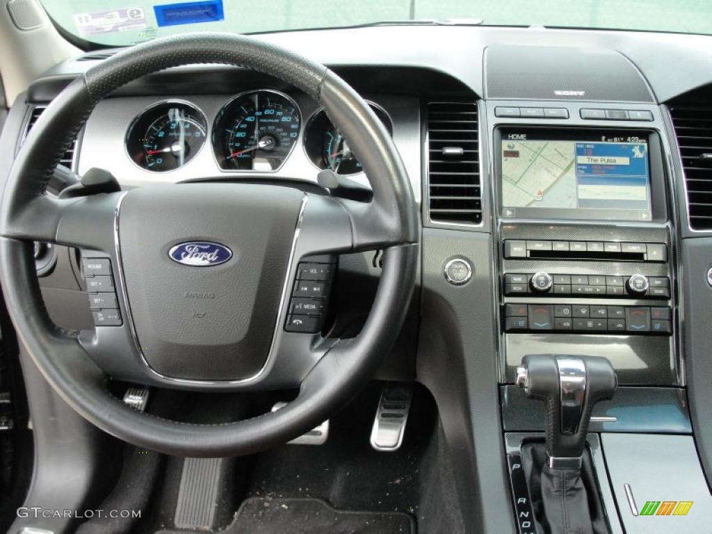 2010 Ford Taurus SHO AWD Charcoal Black/Umber Brown Dashboard Photo #48140436