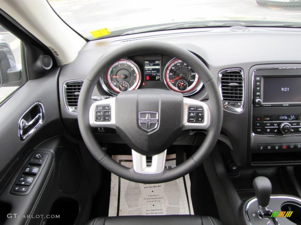2011 Dodge Durango Citadel Black Steering Wheel Photo #48141081