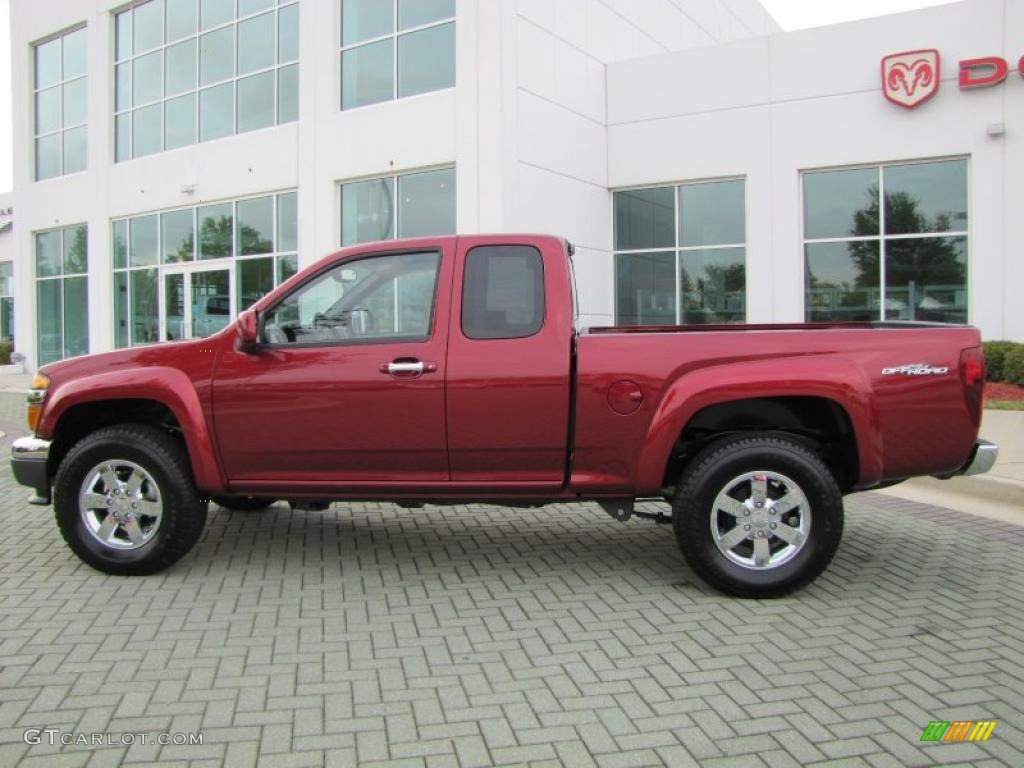Merlot Jewel Metallic 2010 GMC Canyon SLE Extended Cab 4x4 Exterior Photo #48142911
