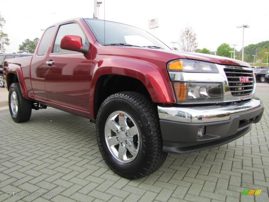 Merlot Jewel Metallic 2010 GMC Canyon SLE Extended Cab 4x4 Exterior Photo #48142992