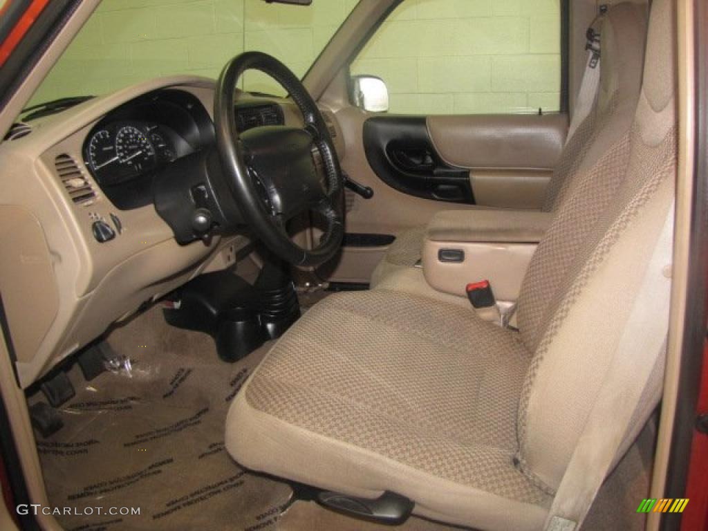 Medium Prairie Tan Interior 1999 Ford Ranger XLT Regular Cab 4x4 Photo #48145596
