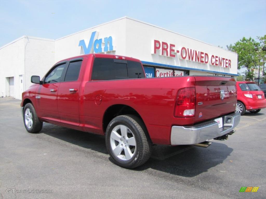 2009 Ram 1500 SLT Quad Cab - Inferno Red Crystal Pearl / Dark Slate/Medium Graystone photo #5