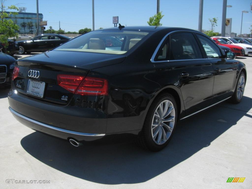 2011 A8 L 4.2 FSI quattro - Emerald Black Metallic / Velvet Beige photo #4