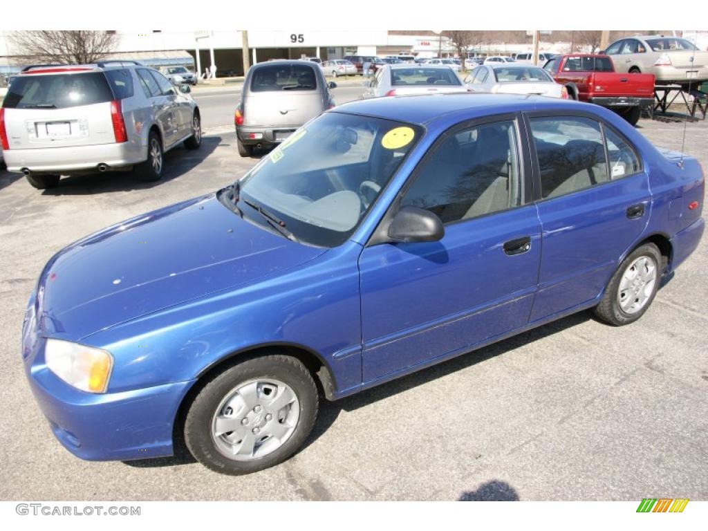 Coastal Blue 2002 Hyundai Accent GL Sedan Exterior Photo #48150521