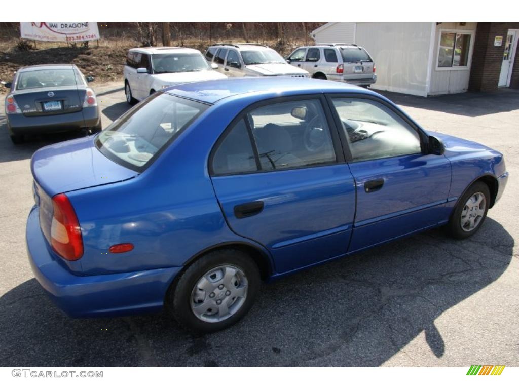 2002 Accent GL Sedan - Coastal Blue / Gray photo #4