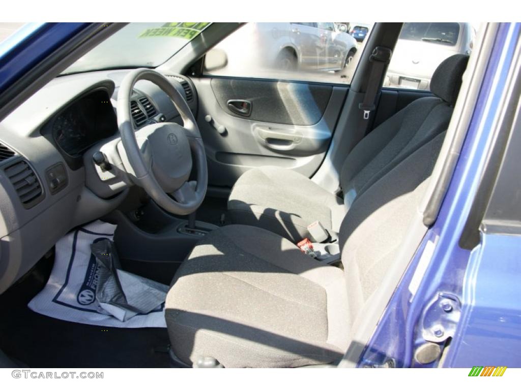 2002 Accent GL Sedan - Coastal Blue / Gray photo #8