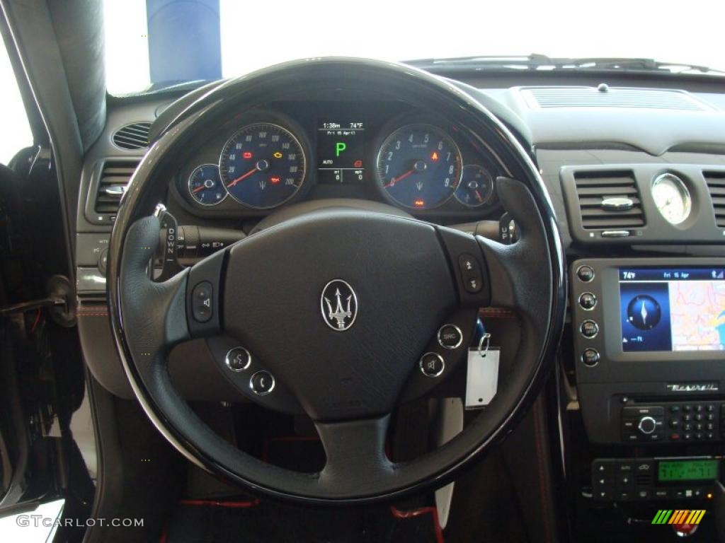 2011 Maserati Quattroporte S Nero Steering Wheel Photo #48150722