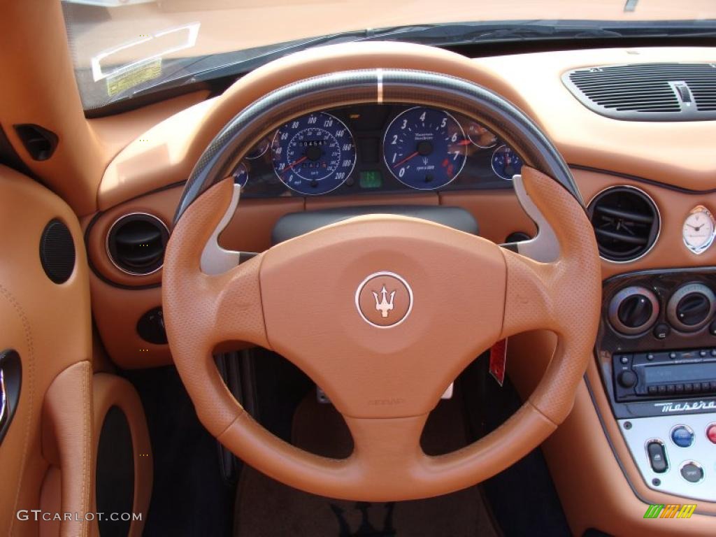 2006 Maserati GranSport Spyder Cuoio (Saddle) Steering Wheel Photo #48151334