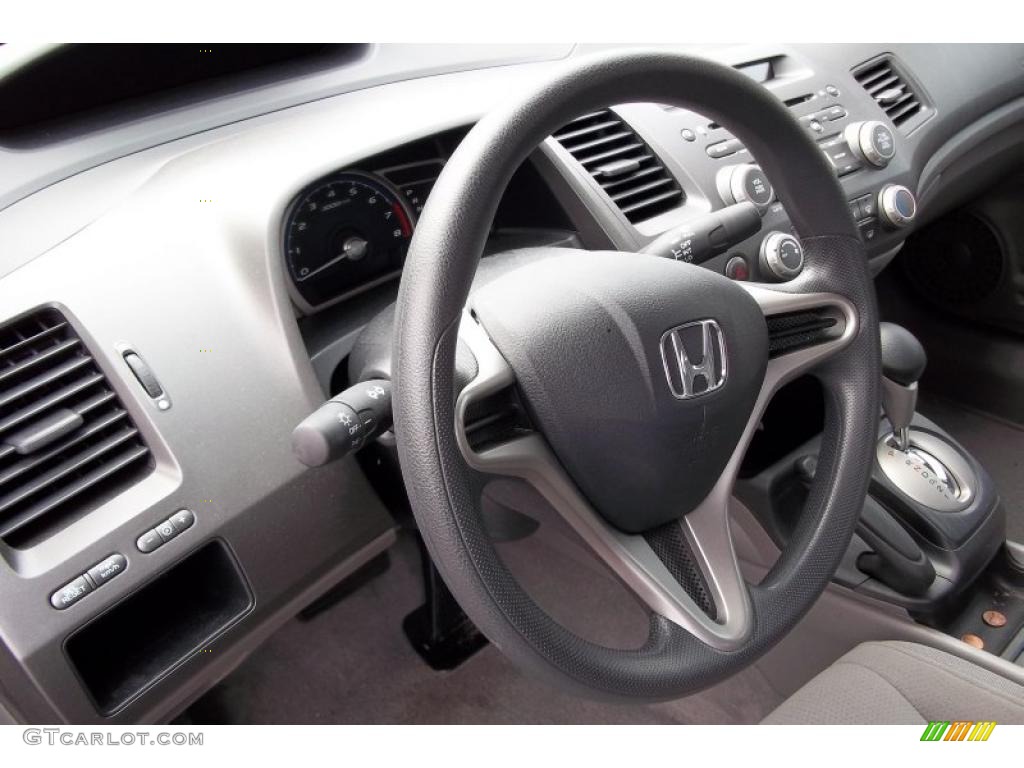 2010 Honda Civic DX-VP Sedan Gray Steering Wheel Photo #48151565