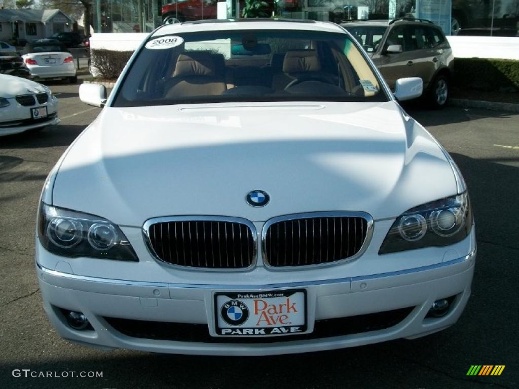 2008 7 Series 750Li Sedan - Alpine White / Natural Brown photo #2