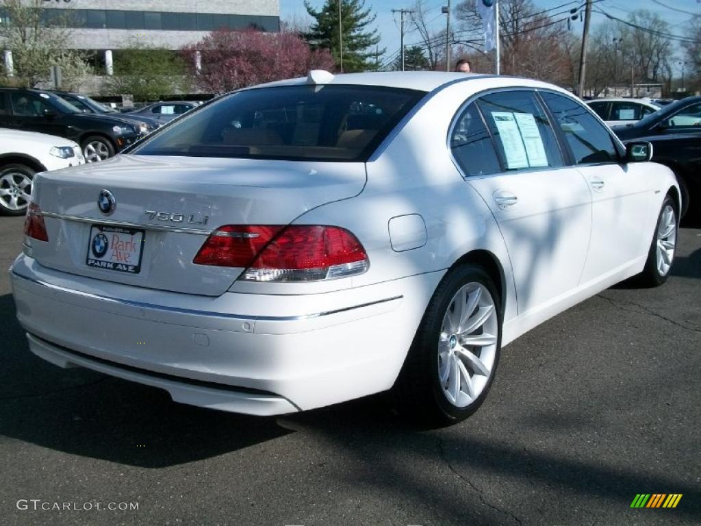 2008 7 Series 750Li Sedan - Alpine White / Natural Brown photo #5