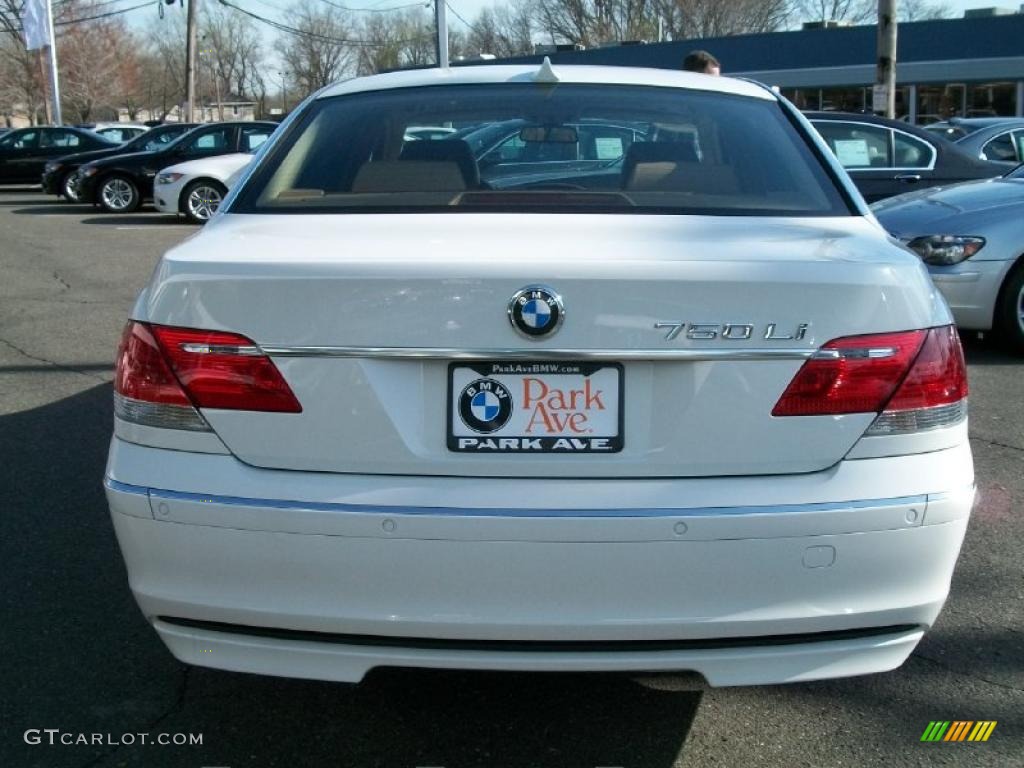 2008 7 Series 750Li Sedan - Alpine White / Natural Brown photo #6